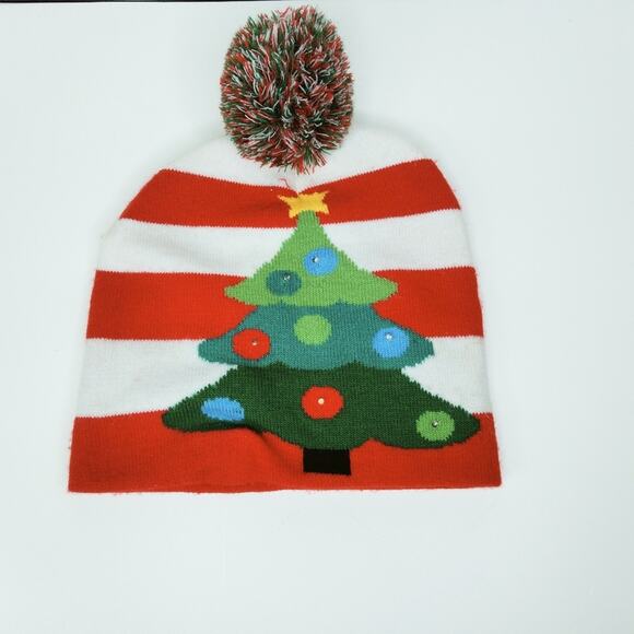 Christopher & Banks Christmas Tree Candy Cane Holiday Socks & Pom Pom Hat - Picture 2 of 10